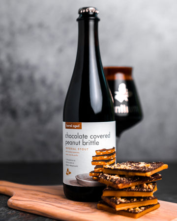 Barrel-Aged Chocolate Covered Peanut Brittle
